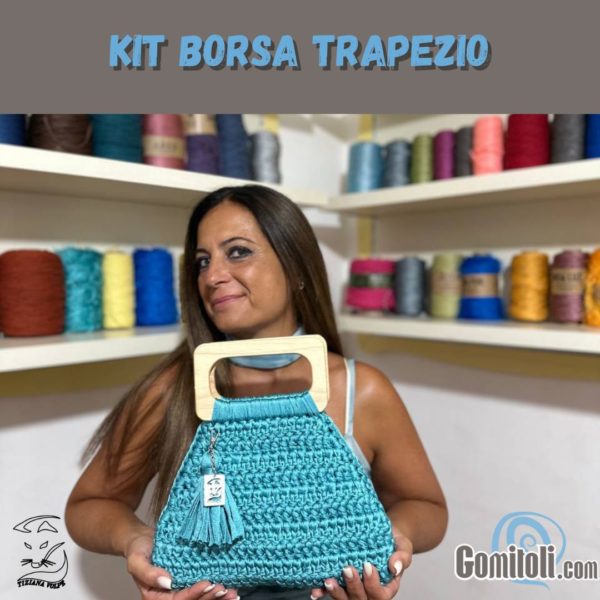 Kit borsa uncinetto trapezio di Tiziana Volpe